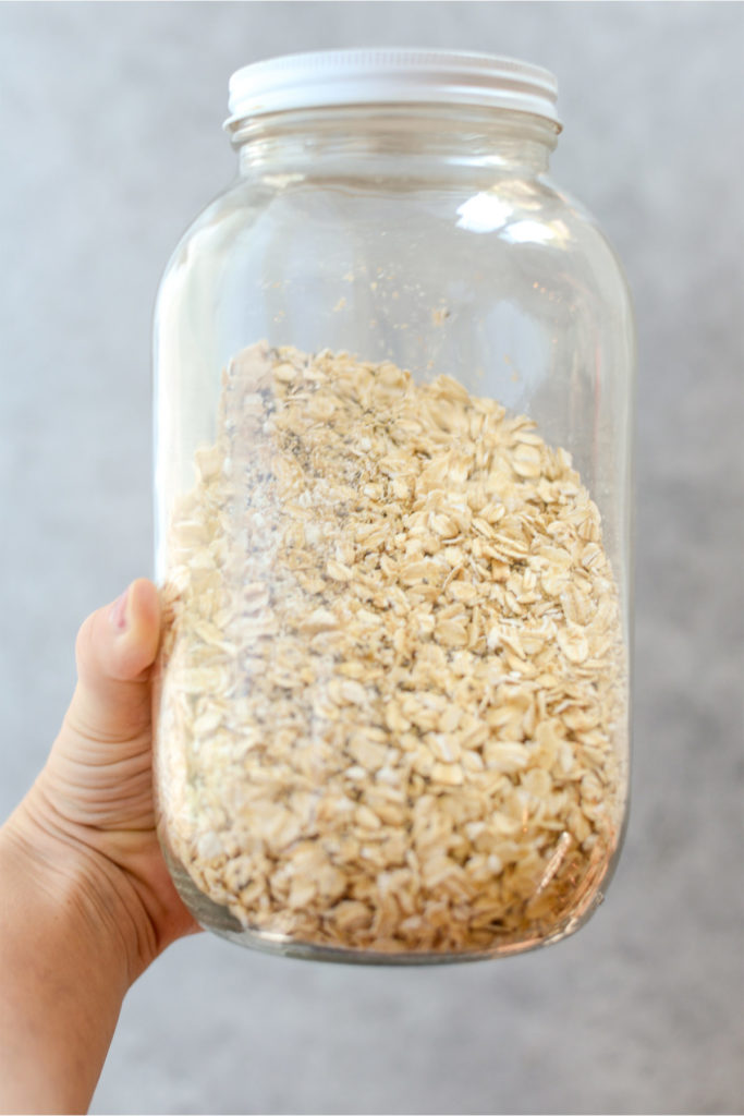 a jar of oatmeal