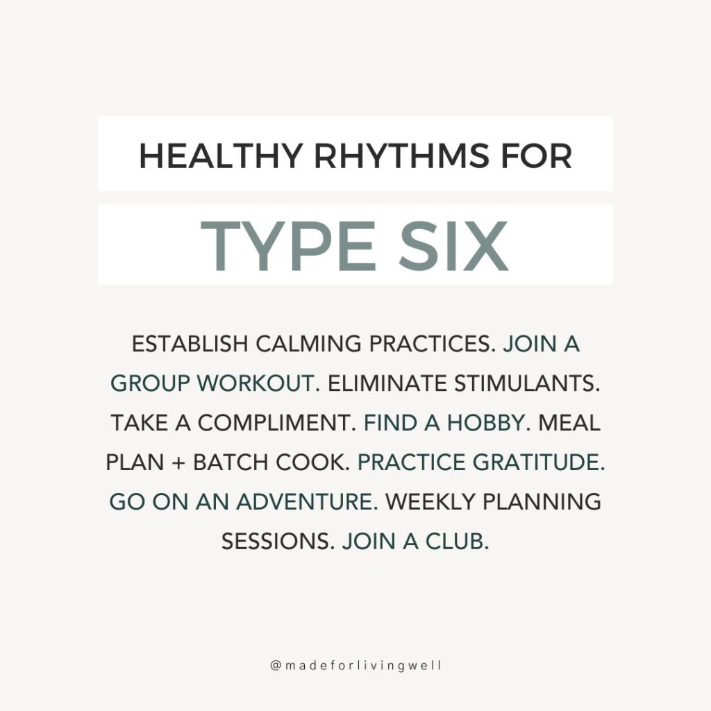 Want to be healthy as an enneagram six? Inside I teach you how to use your type for health, along with practical steps to make it happen.