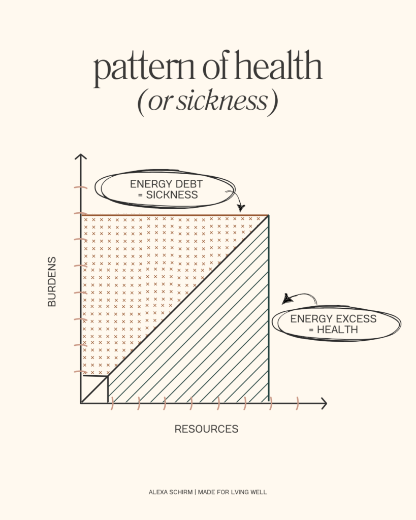 graph of burdens and resources on the body